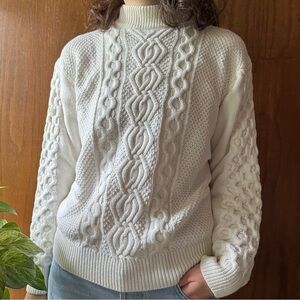 UO Austin Mock-Neck Cable Knit Sweater